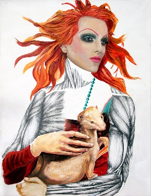 <b>Jeffree</b><br />pencil, acryl, oil on canvas, 60x80 cm, 2012