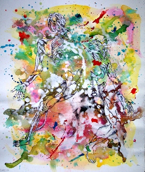 <b>Sleeping beauty</b><br />oil, acryl, pencil on canvas, 25x30 cm, 2010