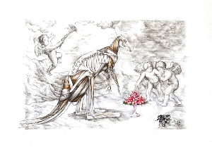 <b>Cangaroo</b><br />pencil on paper, watercolor, acrylic, 21x29 cm, 2014