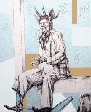 <b>Rodophe</b><br />from series Unrealized desire, pencil, watercolor on canvas, 50x60 cm, 2012